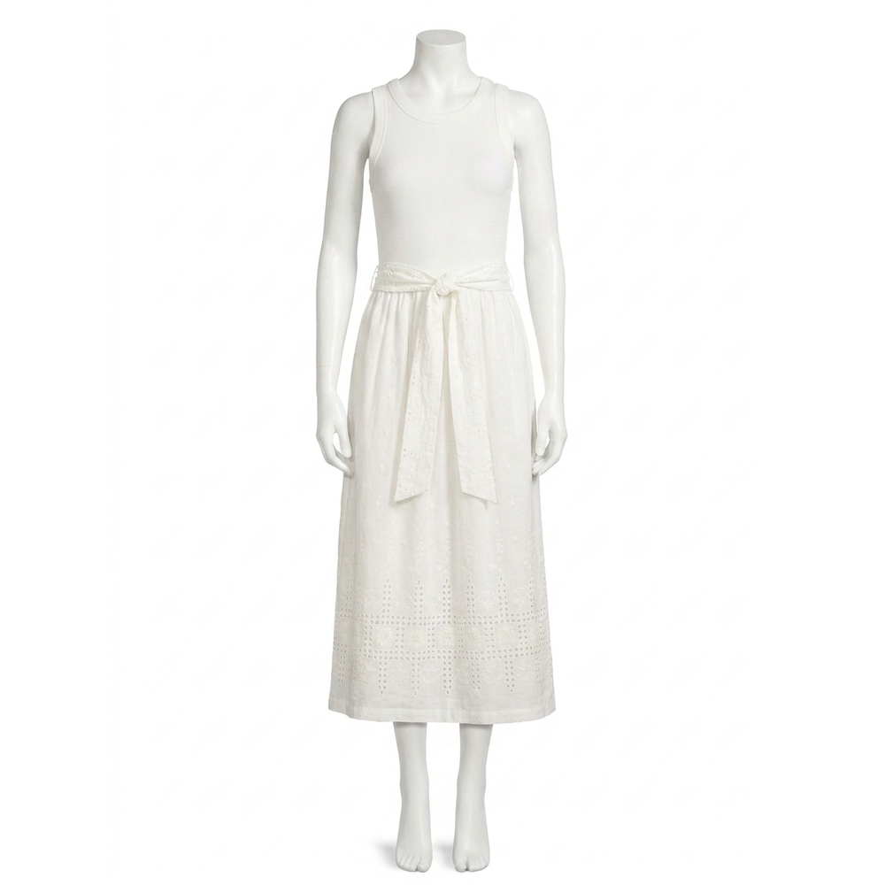NEW FIFTEEN TWENTY seline contrast midi dress in off white